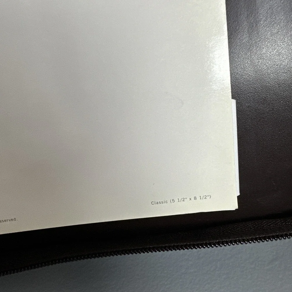 Franklin Covey Day 1 One Brown CLASSIC Planner Zips Handles 7 Rings Faux Leather